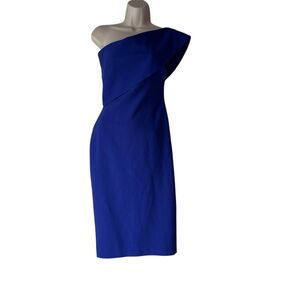 Dress the Population Women's One-Shoulder Blue Knee Length Party Dress
